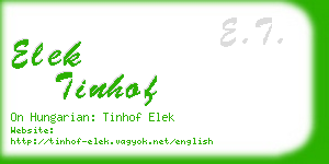 elek tinhof business card